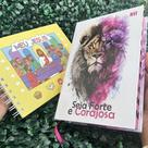 Kit Bíblia Forte e Corajosa NVI Com Índice Livro de Colorir Cristão Meu Jesus 50 páginas HDC Jovem