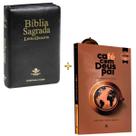 KIT BÍBLIA LETRA GIGANTE PRETO ALMEIDA CORRIGIDA RC ÍNDICE PJV ZIPER e LIVRO DEVOCIONAL DIARIO CAFÉ COM DEUS PAI