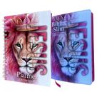 Kit Bíblia Slim Cpad leão Jesus pink com Harpa cristã + Agenda Planner Devocional