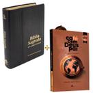 KIT Bíblia Versão NAA Nova Almeida Atualizada Capa Couro Letra Gigante sem Índice e LIVRO DEVOCIONAL CAFÉ COM DEUS PAI