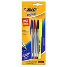 Kit BIC com 3 canetas esferográficas BIC Cristal Dura + Ponta Média, 1 marcador de texto Fluores
