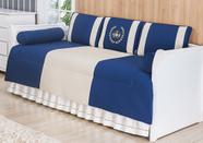 Kit Bicama Glamour 06 peças - Realeza Marinho com Caqui
