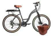 Kit Bicicleta Blitz Comodo 26 Urbana 21v + Bagageiro, Cestinha e Cadeado - 18