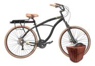 Kit Bicicleta Terral 29 BLITZ Alumínio 21v e freios a disco + Bagageiro, Cesta e Cadeado - 2214 -