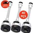 Kit Bico Extensor Torneira Duplo Jato 360º Adaptador Flexível Arejador Cromado Pia Cozinha Banheiro