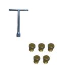 Kit Bico Injetor Gás Glp Fogão Cooktop Fischer 1642 5 Bocas Antigo + Chave de Troca