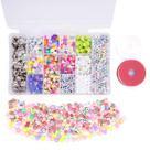 Kit Bijuteria Pulseira Colares Miçangas Diversas Fimo 2600 Pçs + Caixa Divisória