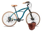 Kit bike blitz terral beach cruiser 21v + cestinha e cadeados
