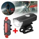Kit Bike Farol Frontal e Traseiro Ultra Led Usb Recarregável