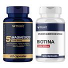 Kit Biotina e Magnésio 5 Fontes Quelato, Malato, Taurato, Citrato, Óxido, 60 Cápsulas 500mg Muwiz