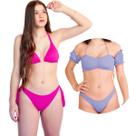 Kit Biquini Cortininha Com Ciganinha Liso Basico Kit Biquini Cortininha Com Ciganinha Liso Basico