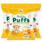 Kit Biscoito de Arroz Mini Puffs Banana e Cenoura Nhami Mami - 3 pacotes de 15g Kit Biscoito de Arroz Mini Puffs Banana e Cenoura Nhami Mami - 3 pacotes de 15g