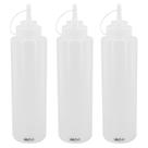 Kit Bisnaga Plástica 3 Peças para Molho Flexível Profissional 1000ml Tempero Ketchup Mostarda Maionese e Pimenta