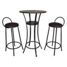 Kit Bistrô 1 Mesa e 2 Banquetas Linha Prato Preto