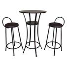Kit Bistrô 1 Mesa E 2 Banquetas Linha Prato Preto Kit Bistrô 1 Mesa E 2 Banquetas Linha Prato Preto