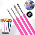 Kit Bisturi Podólogo 206 208 214 254 Silicone Desencravar Unha Manicure Removedor Cutícula Aço Inox