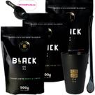 Kit Black Erva Mate Tereré 3 Pacotes 500g cada + Copo Caldereta acrílico Preto + Bomba ClássicaPreta