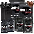 Kit Black Skull: 2x Whey Turbo 907g + 2x Creatina Refil 150g + 2x Bcaa 30 tabs + 2 Coqueteleiras