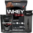 Kit Black Skull Whey Protein TURBO Concentrado 907g+ Creatina Monohidratada Turbo 150g+ Coqueteleira