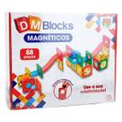 Kit blocks magnéticos com 88 peças - dm toys - 6767