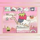 Kit Bloco Adesivo 8 Blocos Merry Cat Gatinhos Decorado Fofo Anotações Notas Kawaii