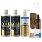 Kit Blue Gold Alinhamento Capilar Kit Pós Química Gold Xpress Sérum Tutto in Uno