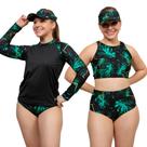 Kit Blusa Uv + Top com Bojo + Hot Pant Praia Fitness + Brinde Viseira Estampado