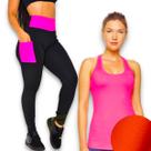 Kit Blusinha Camiseta REGATA DRY + Calça Leg BOLSO Legging Academia Corrida 632