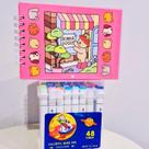 Kit Bobbie Goods: Livro com 50 Desenhos + Maleta com 48 Canetinhas
