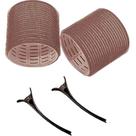 Kit Bobes de Cabelo com tiras autocolantes e Grampo Marrom (2 Peças) Kit Bobes de Cabelo com tiras autocolantes e Grampo Marrom (2 Peças)