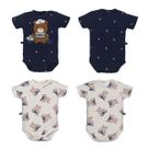 Kit Body 2 Peças Azul Marinho Ursinho Bebê Menino Talles