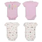 Kit Body 2 Peças Bebê Menina Docinhos Rosa Canelado Laura