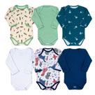 Kit body 6 peças variadas para bebê dino