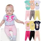 Kit Body 8 Peças de Roupas para Bebê Menina 4 Body Curto 4 Calça Mijão Kit 4 Conjuntos Body