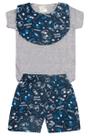 Kit Body Bebê 3 Peças Menino Roupas de Bebê Roupa de Verão Kit Body Bebê 3 Peças Menino Roupas de Bebê Roupa de Verão