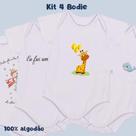 Kit Body Bebê Algodão Macacão Recém nascido 4 Bodie Sortidos Kit Body Bebê Algodão Macacão Recém nascido 4 Bodie Sortidos