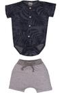 Kit Body Bebe Cinza Palmeira Sonho Magico