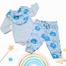 Kit body bebê com calça e bandana babador like on urso creme rn ao g Kit body bebê com calça e bandana babador like on urso creme rn ao g
