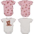 Kit Body Bebê Menina 2 Peças Lucila Ursinha Rosa Branco