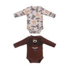 Kit Body Bebê Menino Cotele Canelado Léo Ultrasoft Upi Uli -