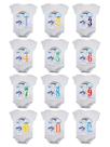 Kit Body Bebê Mesversario Manga Curta Chuva de Benção 12 Bodies 1 a 12 Meses