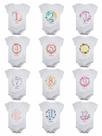 Kit body bebê mesversario manga curta flores 12 bodies 1 a 12 meses