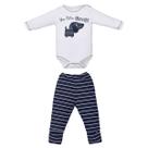 Kit Body Com Culote Bebê Menino Algodão Estampado Upi Uli