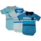 Kit Body de Bebê Pólo Manga Curta Listras 3 Peças Kit Body de Bebê Pólo Manga Curta Listras 3 Peças