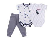 Kit Body e Mijão Astronauta e Foguetes Branco e Azul Marinho Masculino - 3 Peças Kit Body e Mijão Astronauta e Foguetes Branco e Azul Marinho Masculino - 3 Peças