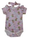 Kit Body Estampado + Tiara Bebê Menina Verão Lessa Kids 8798 Kit Body Estampado + Tiara Bebê Menina Verão Lessa Kids 8798