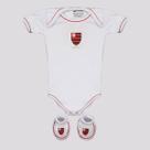 Kit Body Flamengo Basic Branco e Vermelho