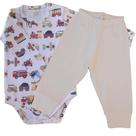 Kit Body Infantil Manga Longa Meios Transporte RN ao G - Algodão Premium