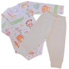 Kit Body Infantil Manga Longa Safari e Amarelo RN a G - Algodão Premium