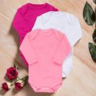 Kit Body Manga Longa para Bebê Menina 3 Peças em Suedine